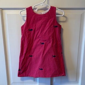 Nantucket Pink Whale Patterned Kids Casual Dress